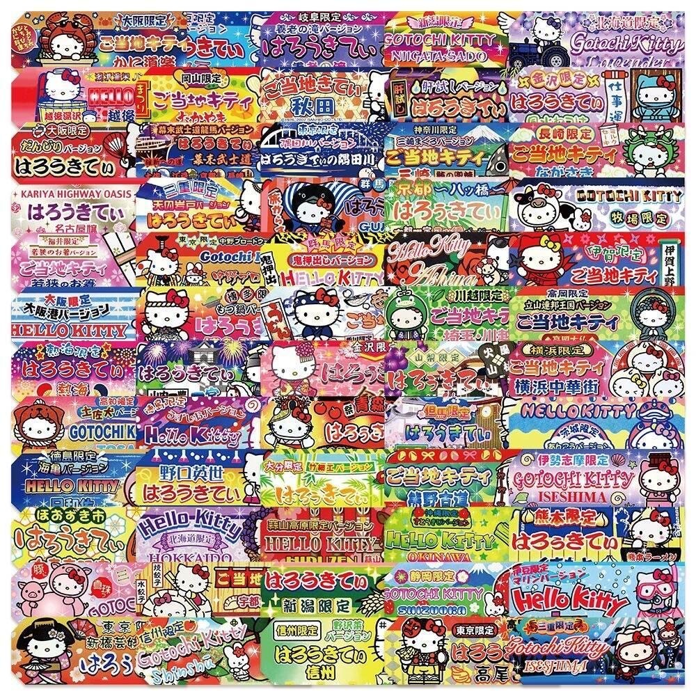 SANRIO 60ชิ้นสวัสดี คิตตี้ฉลากสติ๊กเกอร์ซานริโอการ์ตูนน่ารักสติ๊กเกอร์แล็ปท็อปโทรศัพท์กระเป๋าเดินทางตกแต่งเครื่องเขียน