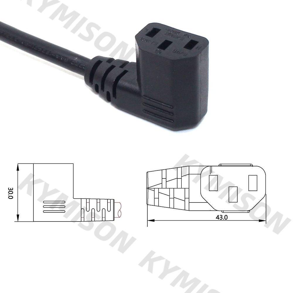 C14 สายเคเบิลต่อขยายพาวเวอร์ เป็น C13 มุมขวา ซ้าย ขวา IEC320 PDU UPS AC 10A 250V 25 ซม. 60 ซม. ราคา ถูกที่สุด ดีลบีเคเค แกลเลอรีภาพที่ 7