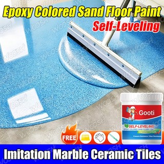 GOOTI Epoxy Colored Sand Floor Paint Self Leveling Imitation Marble Cement & Tiles 1KG [Anti Slip]