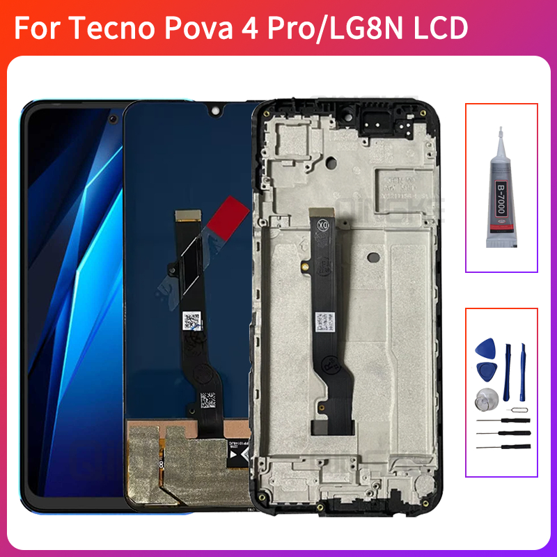 สําหรับ Tecno Pova 4 Pro LCD LG8N ใหม่ AMOLED จอแสดงผล Touch Screen Digitizer Assembly สําหรับ Tecno