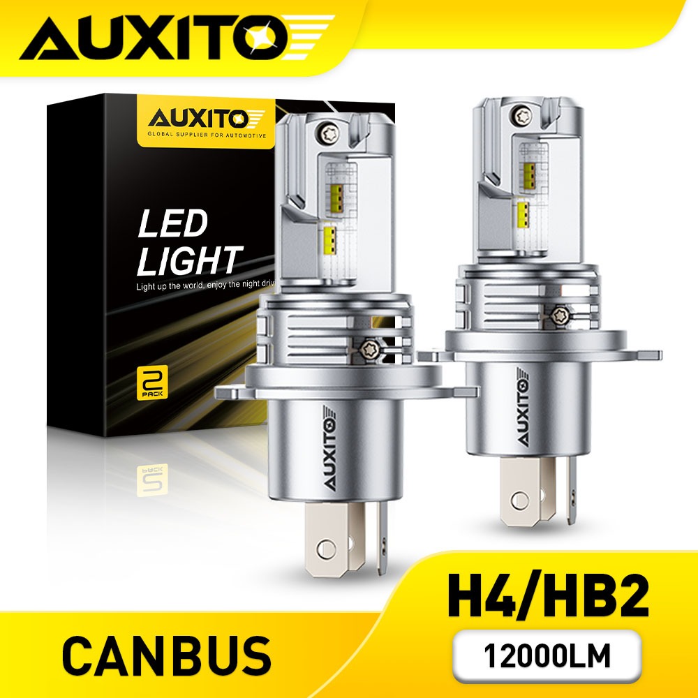 AUXITO 2PC ไฟหน้า M3 H4 9003 LED 12000LM 6500K Canbus Error Free