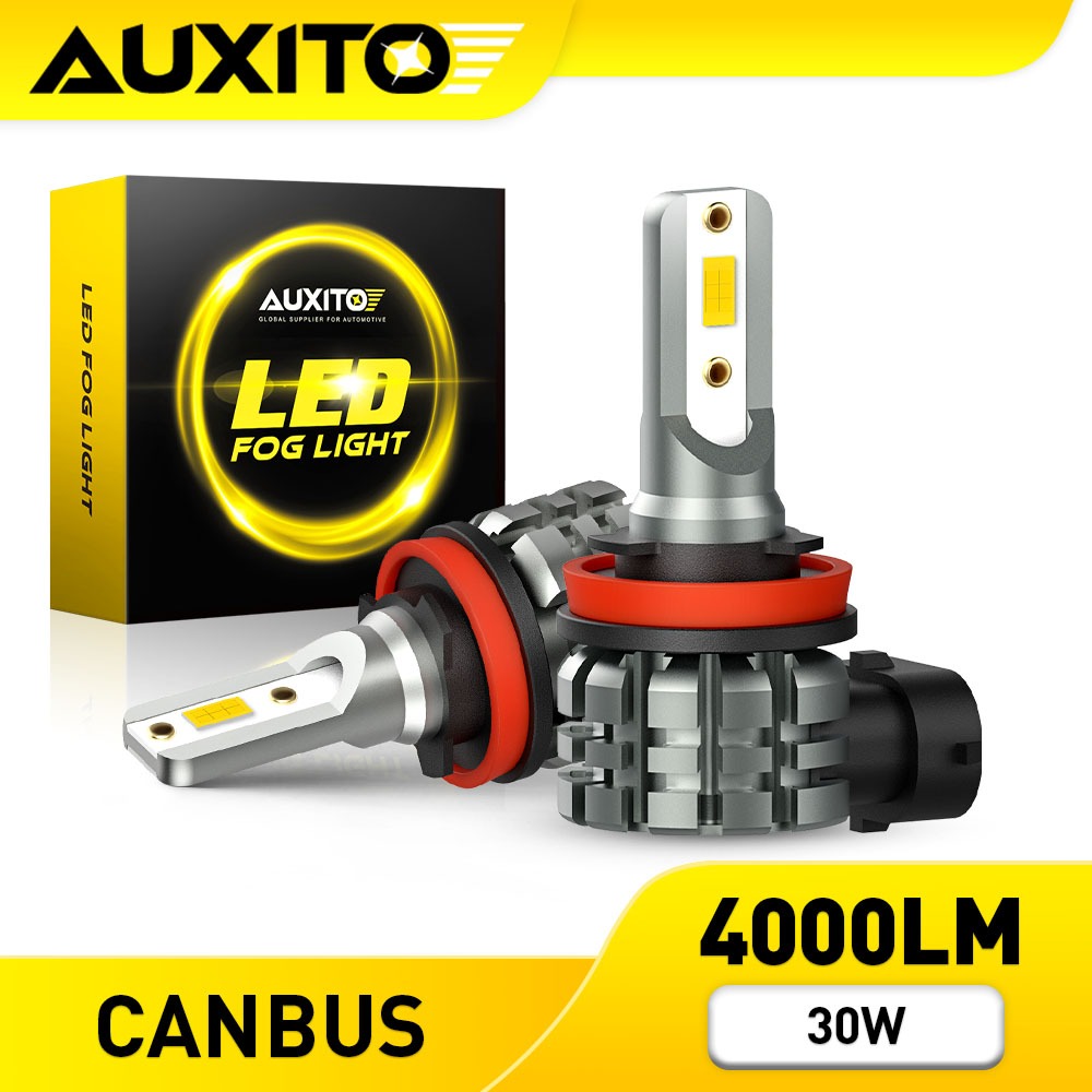 AUXITO 2PC ไฟตัดหมอก LED H8 H9 H11 CSP 4000LM 30W 3000K 6000K สีขาว สําหรับรถยนต์