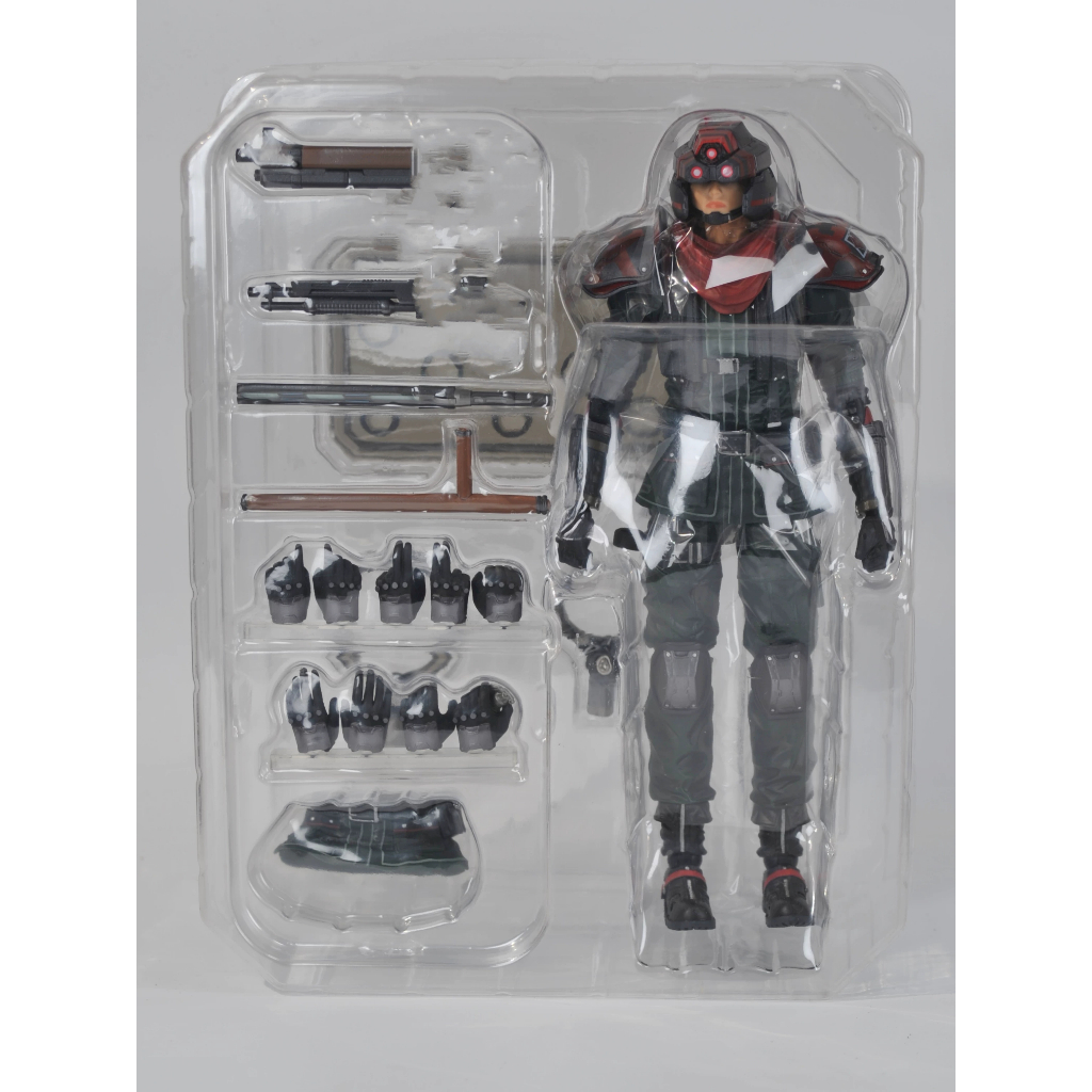 (ไม่มีกล่อง) PlayArts Kai FF7 Remake Elite Motorcycle Guard A Type Red Scarf Action Figure