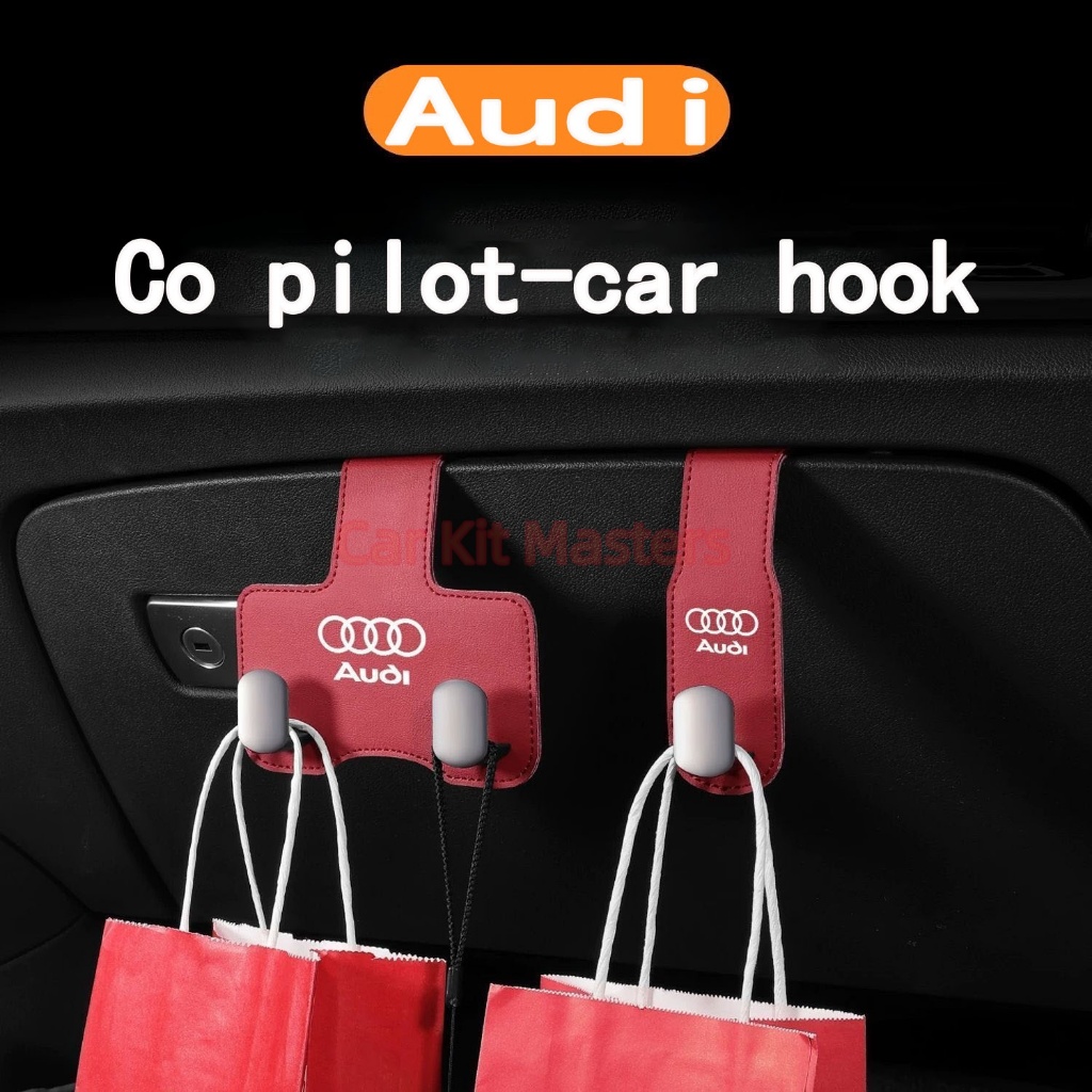 Audi Car hook Co pilot กล่องถุงมือตะขอ strong รับน้ําหนักคุณภาพสูงหนังรถสําหรับ A1 A4 A3 A5 A6 A7 A8