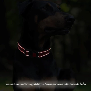 ปลอกคอสุนัขสะท้อนแสง ป้องกันหลุด ล็อคแน่น ปรับขนาดได้ แข็งแรง สำหรับสุนัขทุกสายพันธุ์