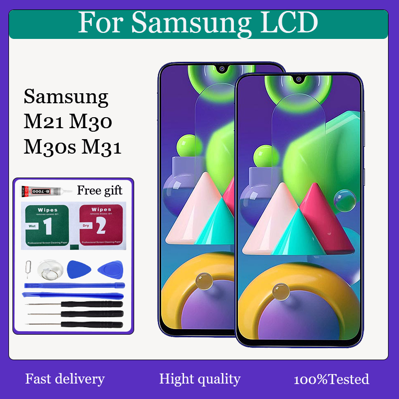 Original AMOLED สําหรับ Samsung Galaxy M21 / M21s / M30 /M31 จอแสดงผล LCD Touch Screen Digitizer เปลี่ยน