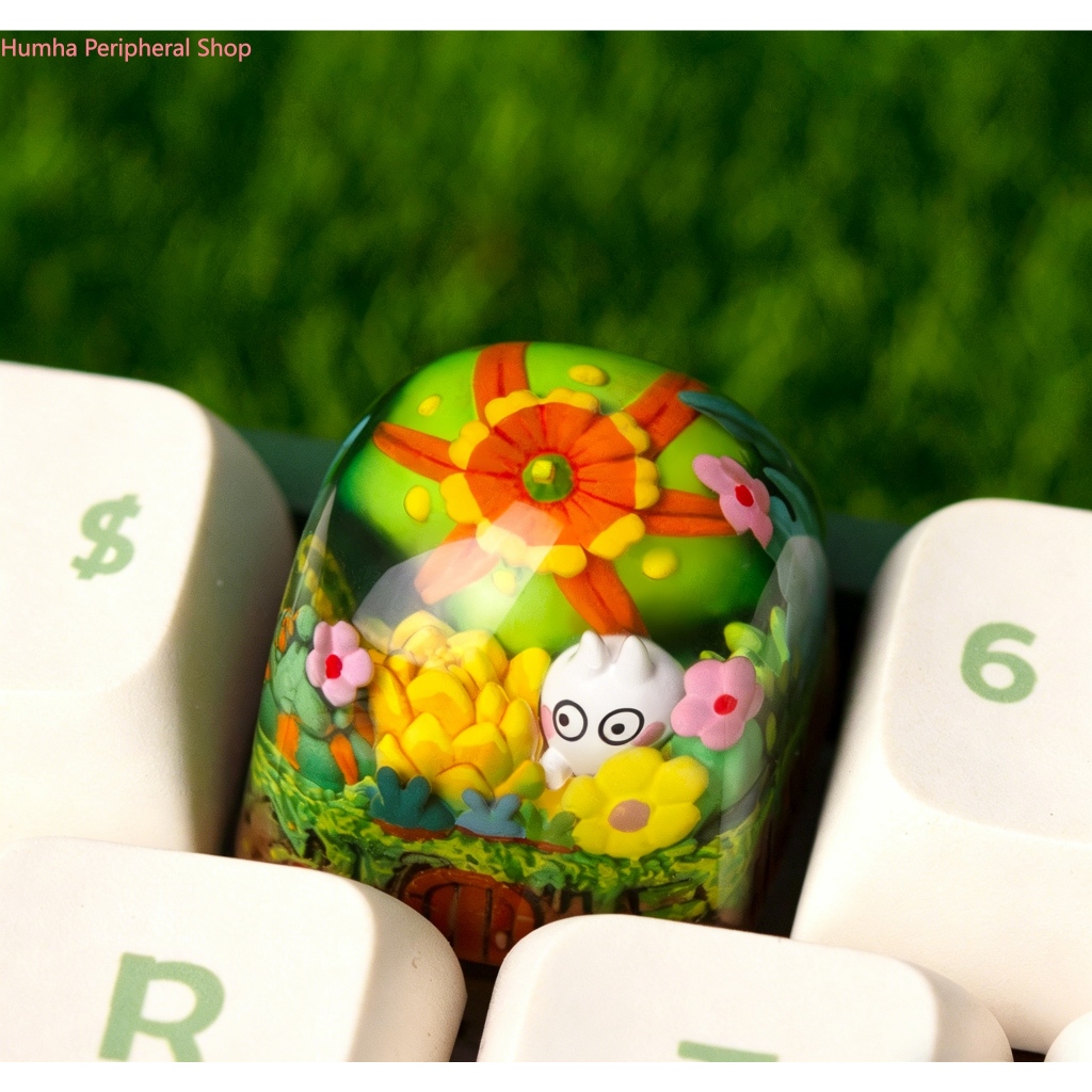 Humha artisan keycap Succulents hand-made เรซิ่น ส่วนบุคคล ที่กําหนดเอง สําหรับคีย์บอร์ด
