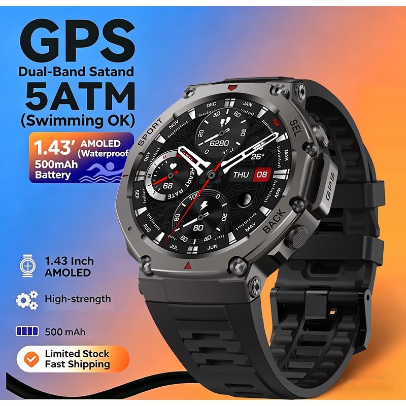 Rainbuvvy DM58 GPS กีฬานาฬิกา 5ATM กันน้ํา AMOLED เข็มทิศความสูงสมาร์ทนาฬิกาสําหรับชาย