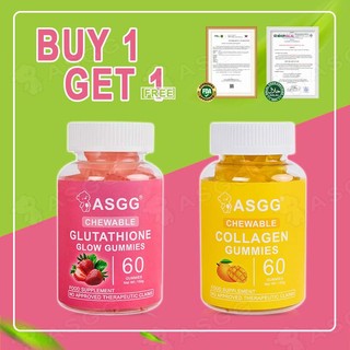 ASGG Glutathione Collagen Glow VitaminC Collagen Gummies Skin Collagen Health and Beauty Supplements