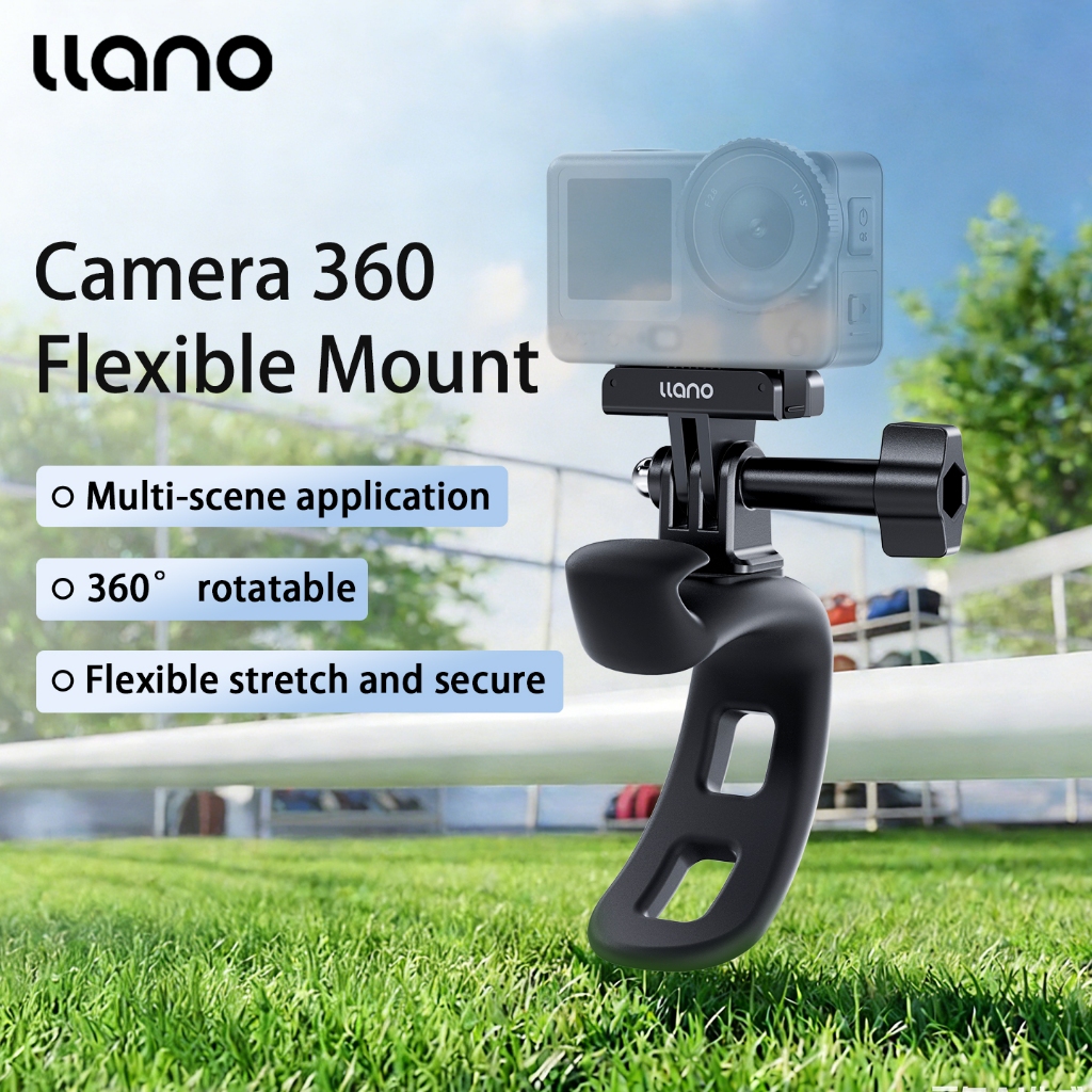 LLANO ยืดหยุ่นเสถียรภาพขนาดเล็ก Q-Type Multi-functional Flex Mount สําหรับกล้องแอคชั่นแคมเปย์สําหรับ DJI Action 6/5 Pro/4/3, Ace Pro 2, GoPro