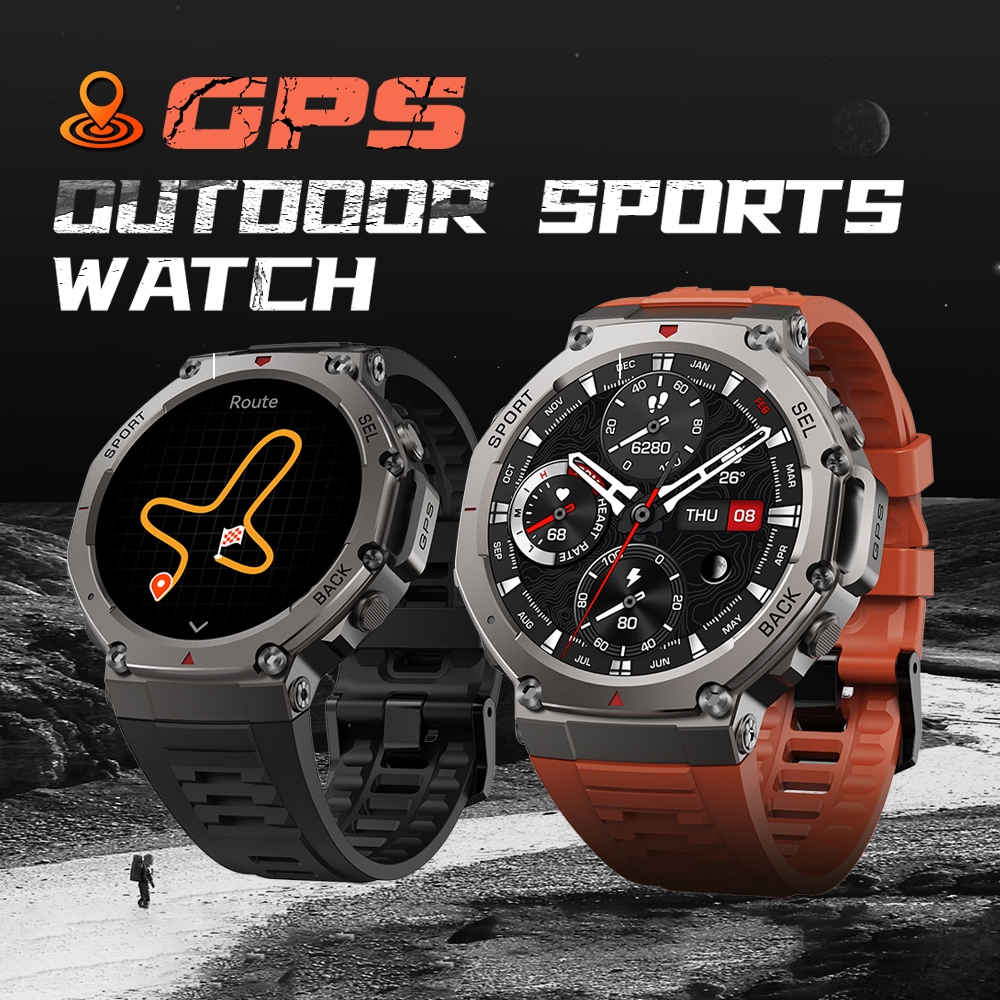 DM58 สมาร์ทวอท์ชกลางแจ้ง 500mAh แบตเตอรี่ Heart Rate 5ATM กันน้ํา GPS Smartwatch iOS Android