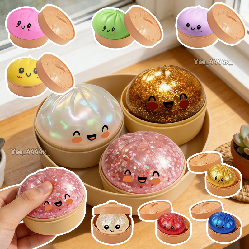 Dumpling Squishies ของเล่นสนุก Bun Shape Dough Ball Fidget ของเล่น Decompression ของเล่น Party Favorite สําหรับชายหญิง chwuieth