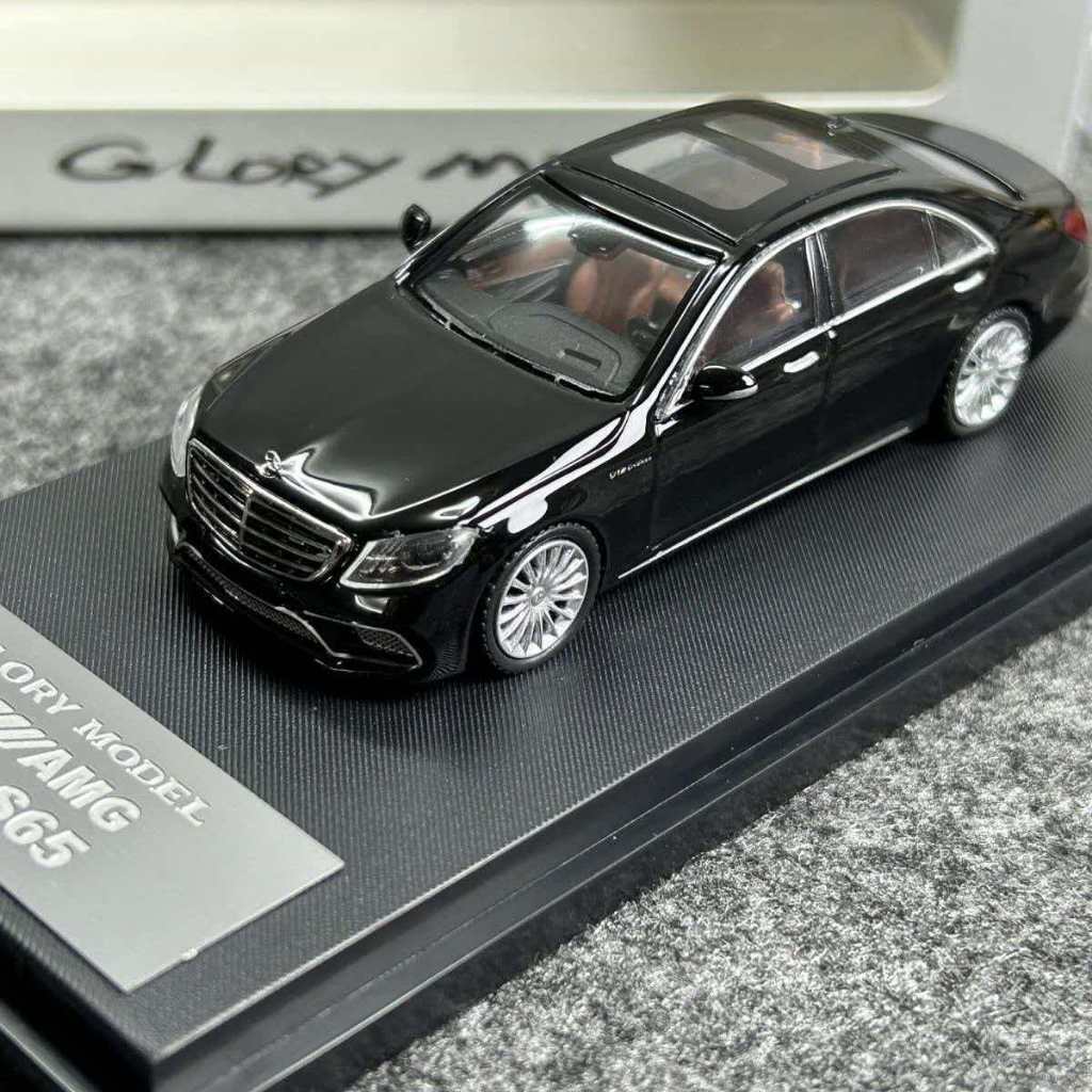 Glory Model 1: 64 Mercedes-Benz S65 AMG W222 สีดําจําลองรถเครื่องประดับ