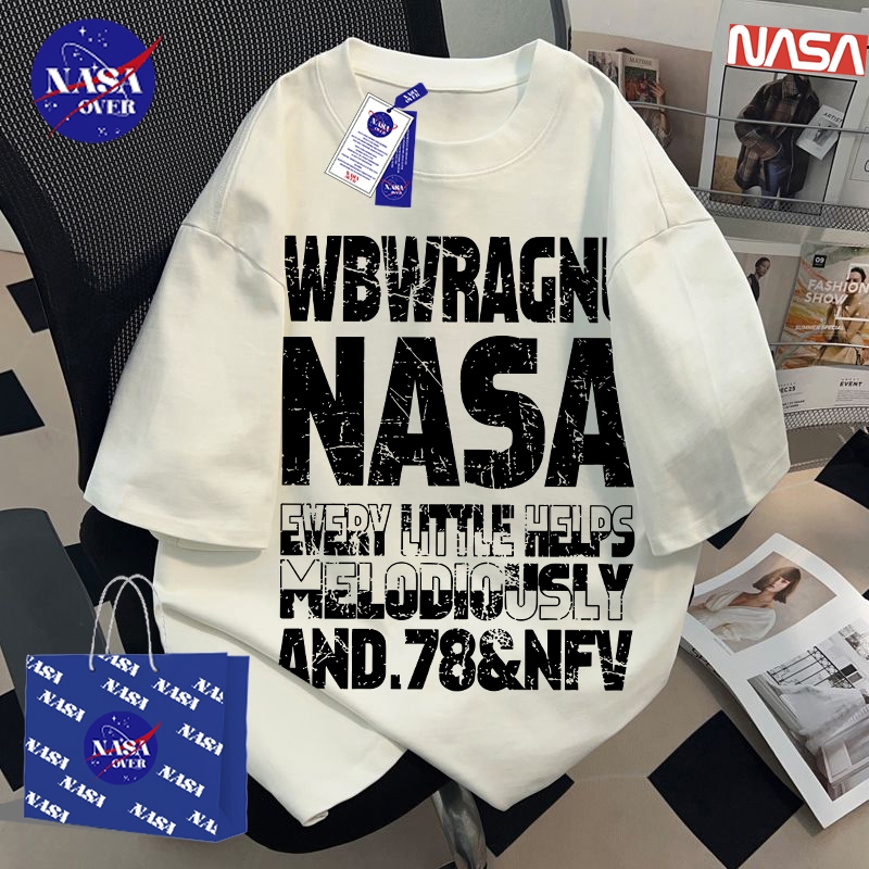 【จัดส่งตลอด 24 ชั่วโมง】 NASA ชุดหน้าร้อน แขนสั้น สไตล์แฟชั่น เสื้อ ยูนิเซ็กส์ เรียบง่าย คอกลม เสื่อยืด YG4690