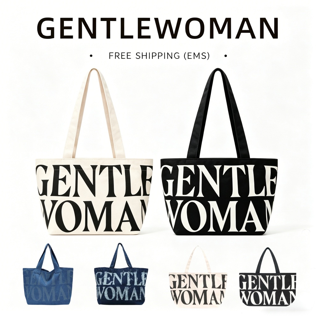 🔖พร้อมส่ง🔥แท้💯 Gentlewoman Club : GW Canvas Tote Bag | สีขาว/ดำ กระเป๋าผ้าแบรนด์ไทย คุณภาพดี