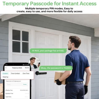 กลอนประตูดิจิตอล Smart Door Lock TUYA Digital Door Lock ประตูนิรภัย สมาร์ทล็อค ลายนิ้วมือ รหัสผ่าน บลูทูธ ปลดล็อคระยะไกล ติดตั้งไม่ต้องเจาะ
