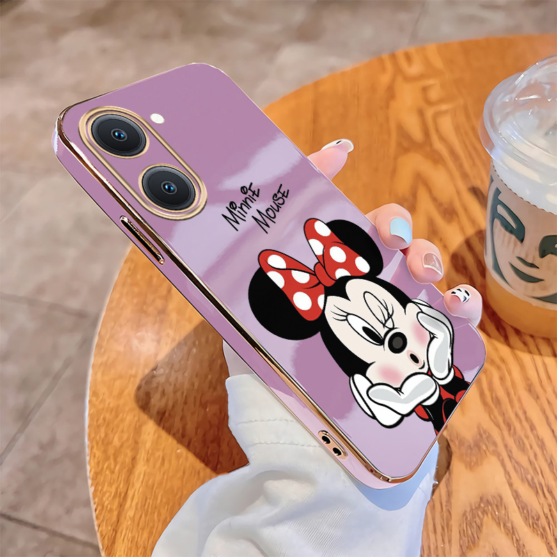 Xiaomi Redmi A7 Pro A5 Glossy Cute Minnie Mouse Casing Square Edges Plating Back Soft Case Cover