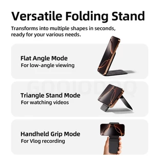 GOOJODOQ BD3017 ที่วางโทรศัพท์แบบพับได้แบบแม่เหล็กแข็งแรง 360° การปรับการหมุน บางเฉียบและพกพาได้มาพร้อมกับแหวนโลหะ
