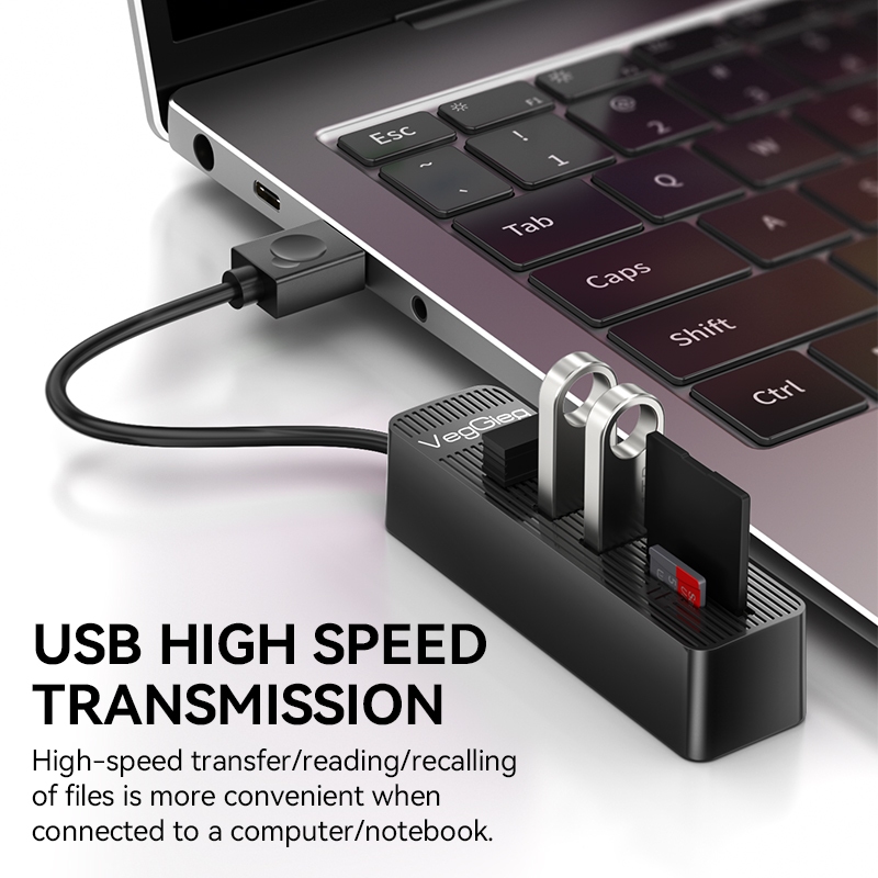 USB Splitter 5 ใน 1/8 ใน 1 พร้อม SD/TF Card Reader 3 รูปที่ 5