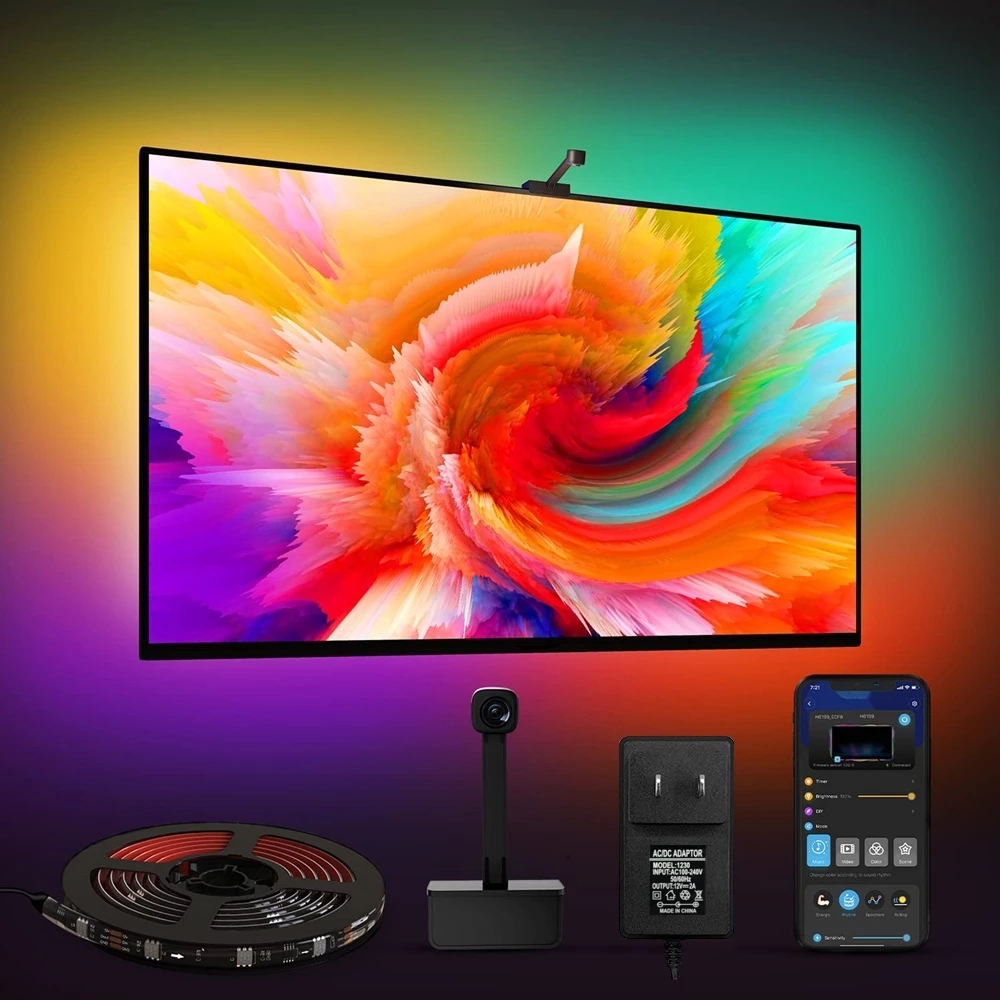 【UNOLUX】TUYA ไฟหลังทีวีWiFiไฟจอคอม Smart ไฟติดจอคอม การซิงค์สี ไฟแบล็คไลท์ เสียง AlexaและGoogle Home