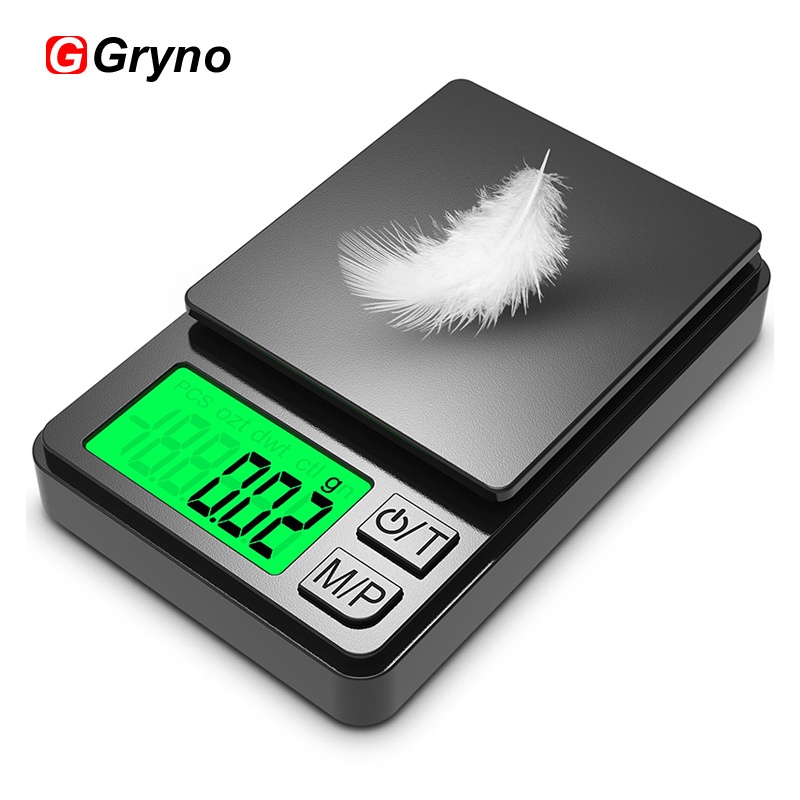 Gryno Digital Pocket Scale Kitchen Scale เครื่องชั่งน้ําหนักอาหารเครื่องประดับ 1000g x 0.01g พร้อม 7 หน่วย Tare ฟังก์ชั่นและจอแสดงผล LCD