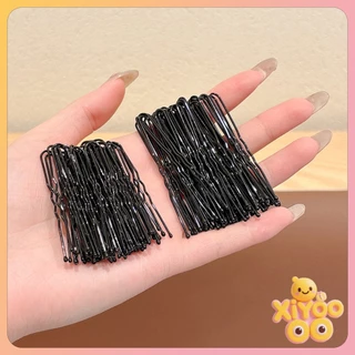 XiyOo 50Pcs กิ๊บตัวยู U กิ๊บดำ ปลอดภัย กิ๊บพิธีการ เครื่องมือจัดแต่งทรงผม Hairpin