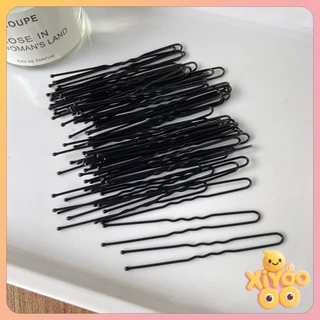 XiyOo 50Pcs กิ๊บตัวยู U กิ๊บดำ ปลอดภัย กิ๊บพิธีการ เครื่องมือจัดแต่งทรงผม Hairpin