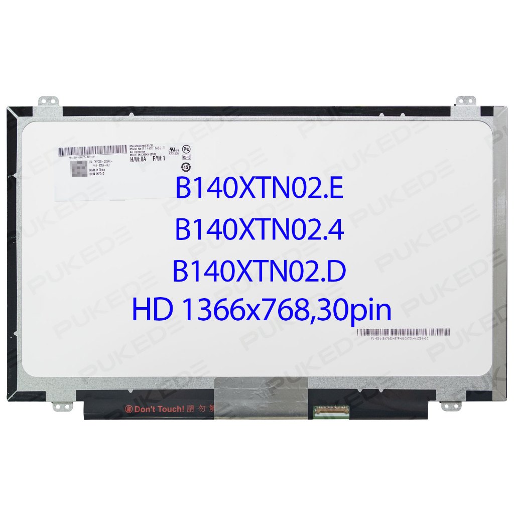 14.0" แล็ปท็อปเมทริกซ์ B140XTN02E B140XTN02.4 LP140WH8 TPC1 eDP 30 Pin LCD LED Display Screen