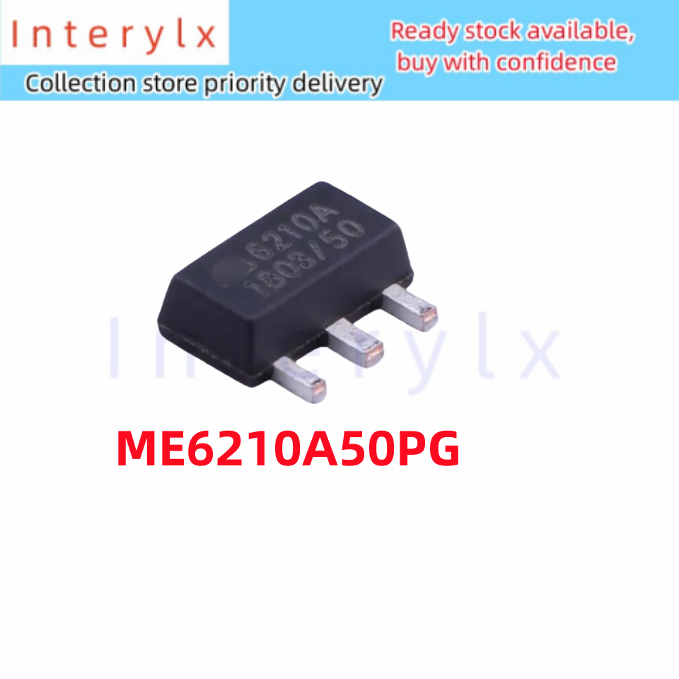10 ชิ้น/ล็อตของแท้ ME6210A50PG ME6210 ME6210A50 SOT-89 หน้าจอการพิมพ์ 6210A 5.0V แรงดันไฟฟ้าชิป