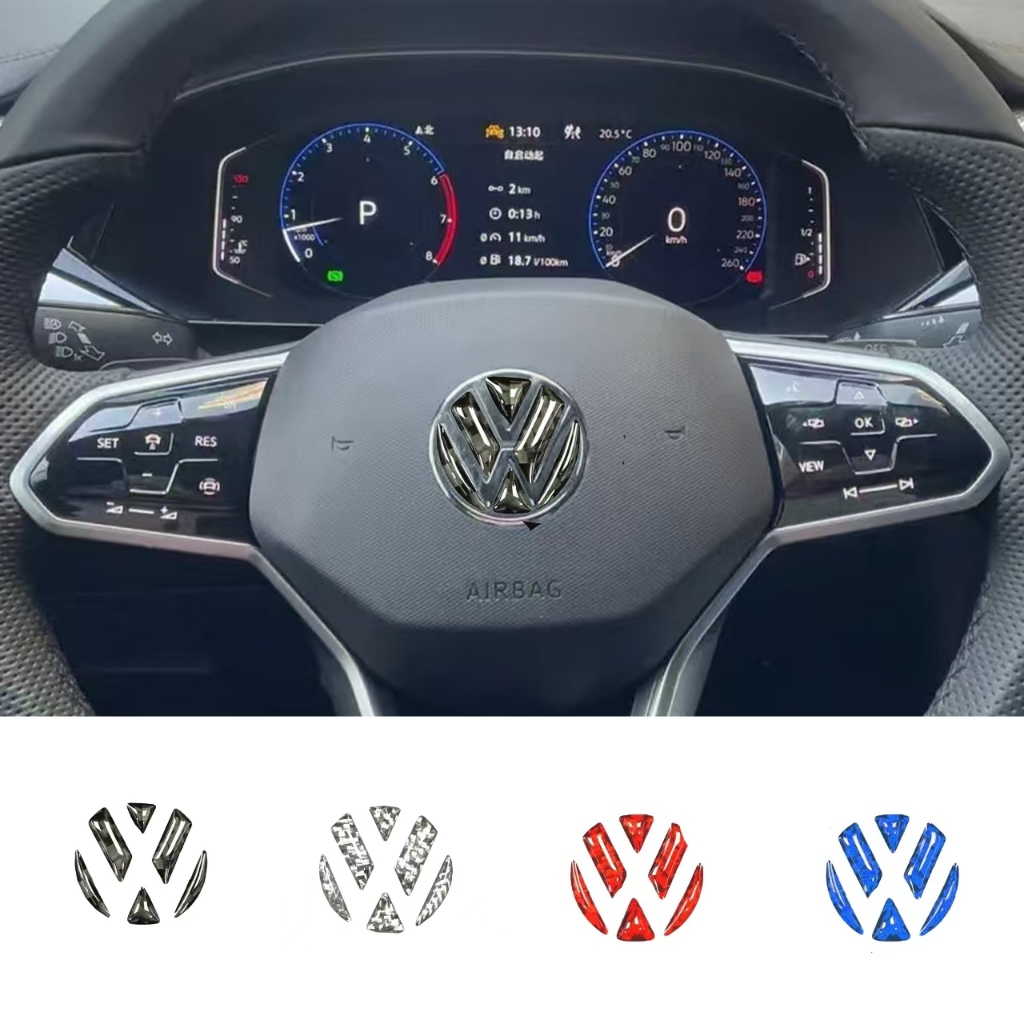 1 X คาร์บอนไฟเบอร์ VW Volkswagen Golf 6 7 Polo โลโก้รถสติกเกอร์ Badge Decal เส้นใย Volkswagen Emblem