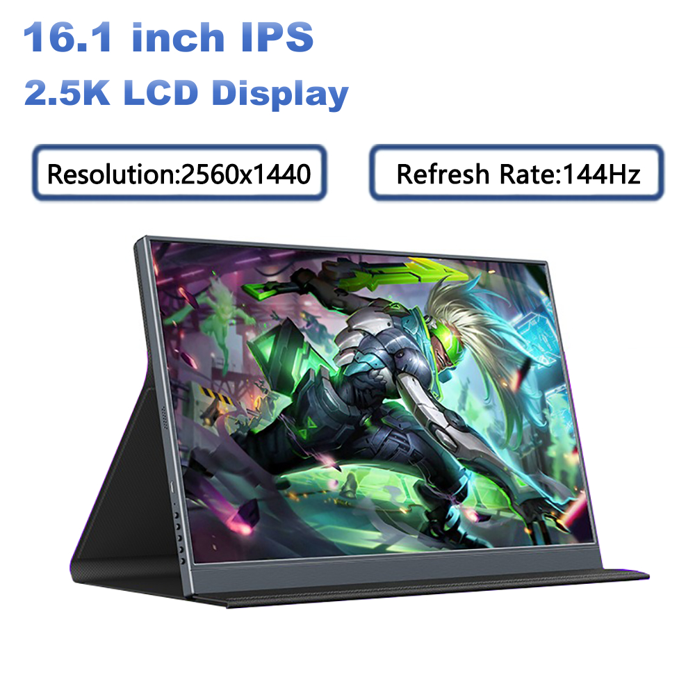 16.1 นิ้ว 2560x1440 2.5K 144Hz หน้าจอ IPS จอภาพแบบพกพา (กรณีของขวัญฟรี) จอภาพขยาย