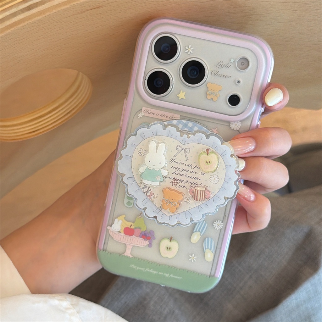 สําหรับ iphone Case 17 Pro Max 16 Pro Max 15 Pro Max 2-in-1- เคสโทรศัพท์ข้าวลูกแมวผลไม้