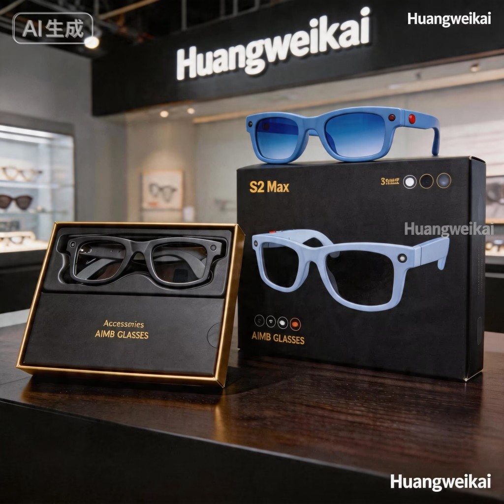 TOP ล่าสุด 2026 s2 max Wi-Fi สมาร์ท Al กล้องแว่นตาบลูทูธแว่นตา HD Call Voice Assistant Anti Blue-Lig