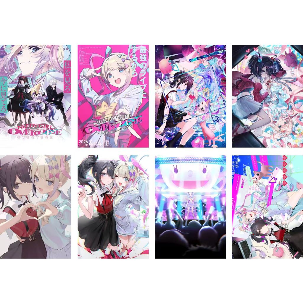8 ชิ้น/เซ็ตอะนิเมะ NEEDY GIRL OVERDOSE Kagamine P-chan Cosmic Princess Kaguya! Sayaka Sakagi A3 โปสเตอร์พิมพ์คอสเพลย์ตกแต่งผนังตกแต่งของขวัญ