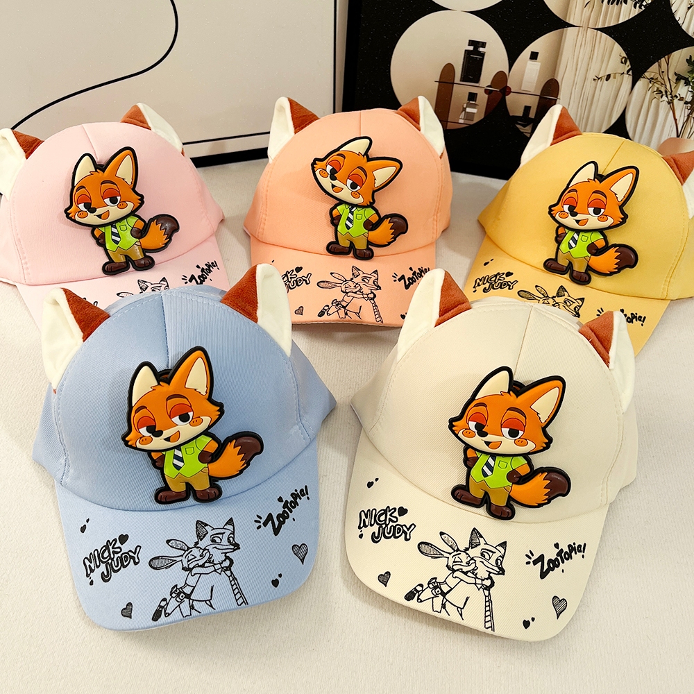 หมวก Zootopia ลายนิกและจูดี้ แบบเบสบอล 3D สำหรับเด็กวัย 2-7 ปี