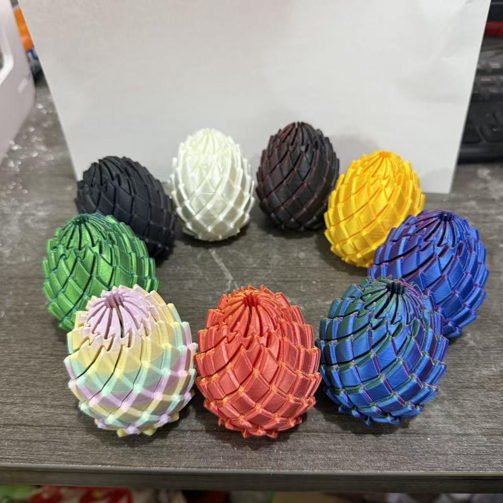 หมุน Deformable Dragon Egg 3D พิมพ์รุ่น Twisty Fidget Dragon Scale ไข่ตกแต่งของขวัญ