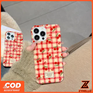 เหมาะสําหรับ OPPO Reno16F 16Pro 15F 15ProMax 14F 14Pro 13F 13Pro 12F 12Pro 11F 11Pro 10Pro 8T 8Z 7Z ภาพวาดสีน้ํามันสดตาหมากรุกสีแดงเชอร์รี่กันกระแทก TPU ph