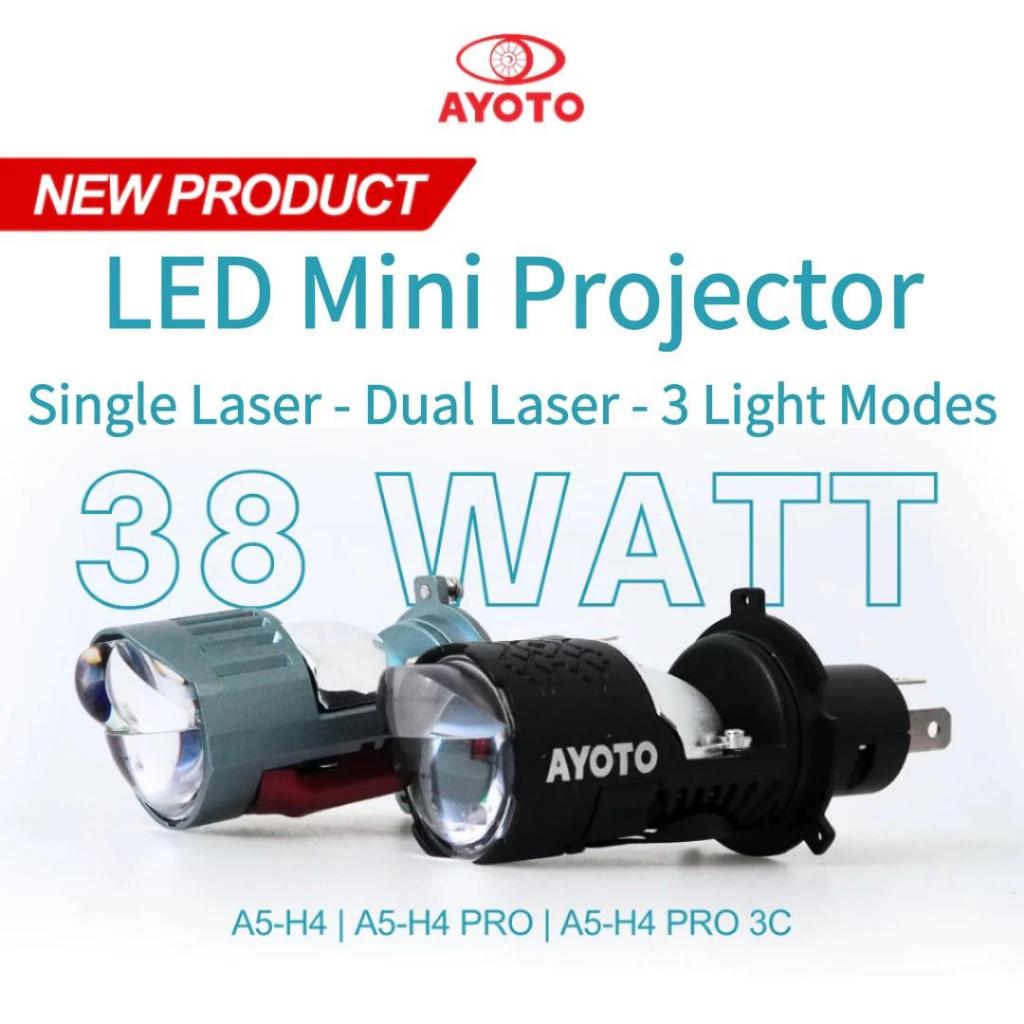 AYOTO H4 LED โปรเจคเตอร์หลอดไฟ High Low Beam plug N เล่นสําหรับรถจักรยานยนต์สกู๊ตเตอร์รถ 12V