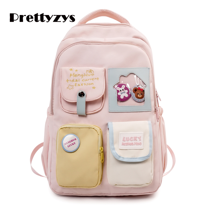กระเป๋าเป้สะพายหลัง Prettyzys 2026 เกาหลีความจุขนาดใหญ่กันน้ํา Go To School 15.6 นิ้วสําหรับสาววัยรุ่น
