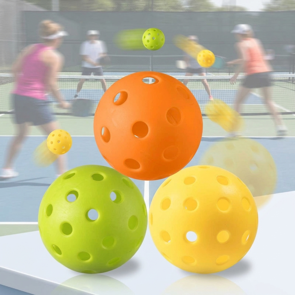 6 ชิ้นลูกในร่ม Pickleball Flight ความเสถียรไม่มีการสั่นสะเทือน Stable Bounce Super ทนทาน