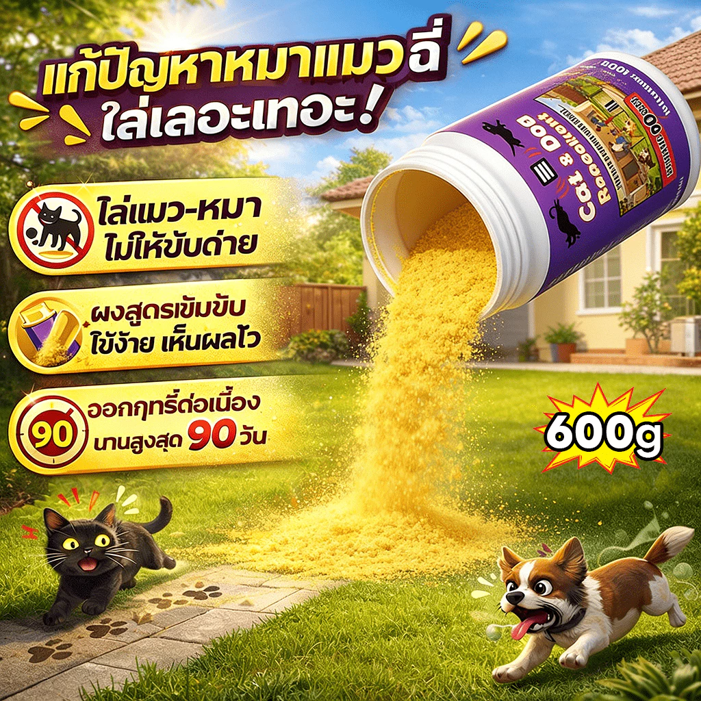 🐕โรยแล้วได้ผลทันที🐈AL ผงไล่แมว ผงไล่หมา ยาไล่แมว ที่ ก้อน 600g โรยเบาๆ แล้วแมวป่าจะไม่มาอีก ป้องกันยาวนาน 90วัน
