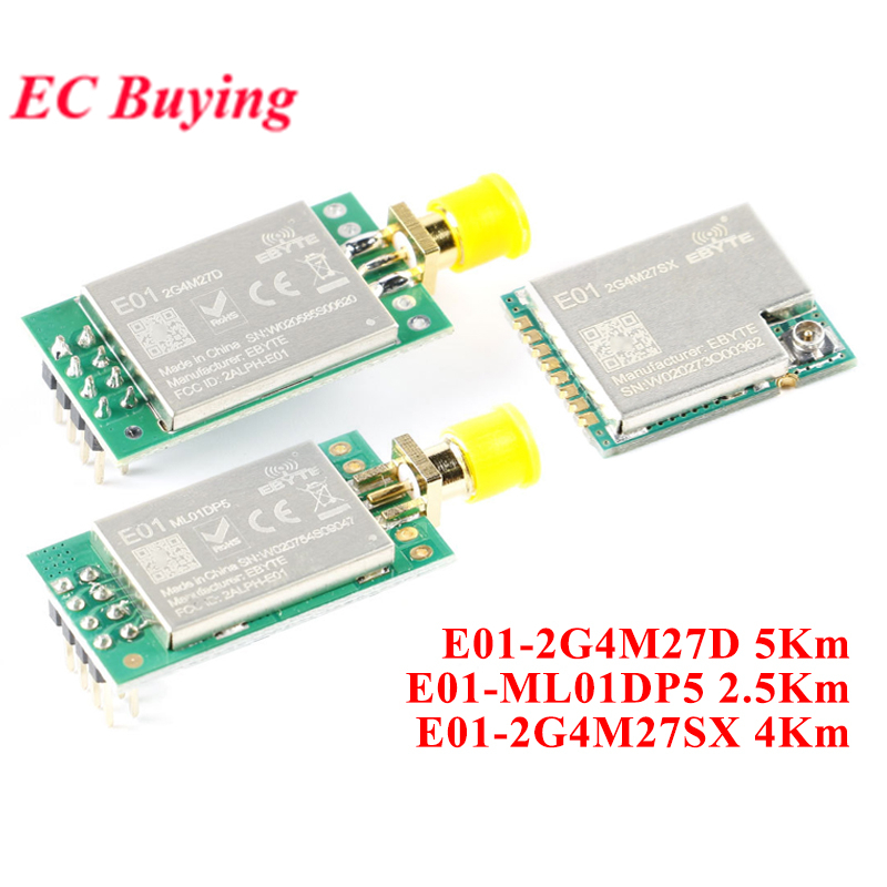 E01-2G4M27D E01-ML01DP5 E01-2G4M27SX ebyte nRF24L01P nRF24L01 PA LNA ระยะไกล 2.4GHz SPI IoT Wifi โมด