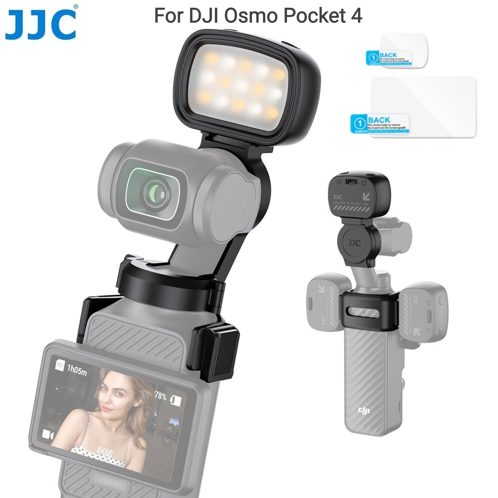 JJC Magnetic Led สําหรับ DJI OSMO Pocket 4 การถ่ายภาพแม่เหล็กเติมแสงสําหรับ Vlog Video Selfie