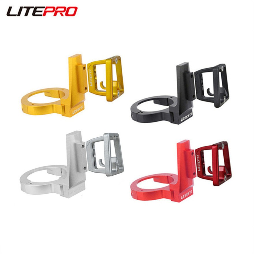 Litepro ตะกร้าอลูมิเนียมอัลลอยด์ 412 SP8 สําหรับติดด้านหน้ารถจักรยานพับได้