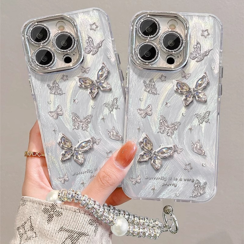สําหรับ OPPO Reno 15 14 13 12 11 10 8Z 8T A3 A5 PRo A3X A5X A78 A58 เคสโทรศัพท์ 3D ผีเสื้อฝาครอบสวย