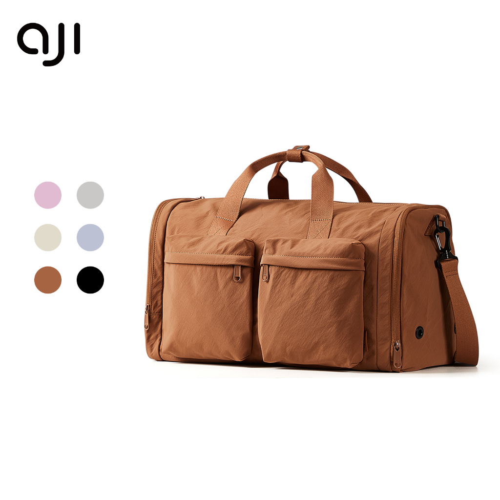 Aji กระเป๋าเดินทางแบบพับได้กันน้ํา ถุงออกกำลังกาย กระเป๋ากีฬา ความจุขนาดใหญ่พกพาบนกระเป๋าเดินทาง 32L