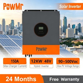 PowMr 12KW 48V Hybrid Solar Inverter 11000W, Built-in 160A MPPT Charge Controller, with Dust Protection Kit, PV Input 60-500Vdc, All-in-One for Home Factory