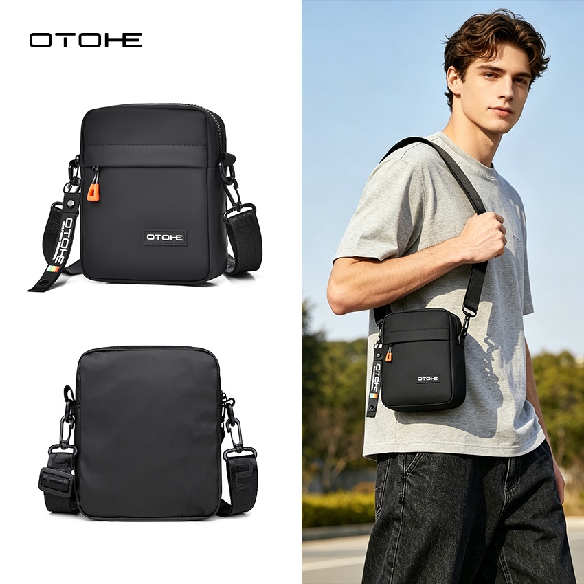 OTOHE Mens กระเป๋าสะพายไหล่ลําลองน้ําหนักเบา Mini Messenger กระเป๋าขี่กลางแจ้ง