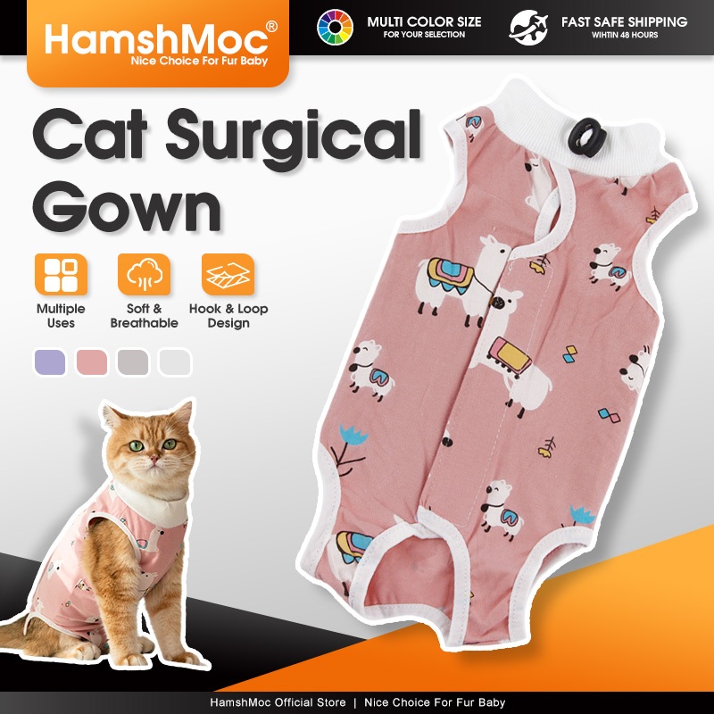 HamshMoc Cat Surgery Suit Recovery Suit For After Spay Wound Protection E Collar Alternative Post Surgery Cat Clothes