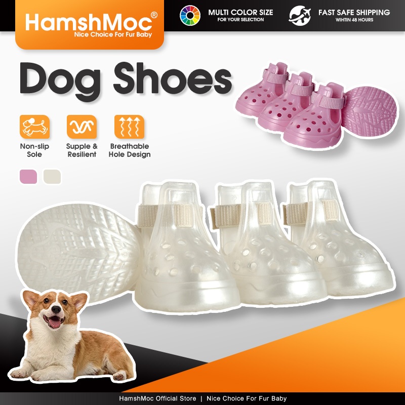 HamshMoc รองเท้าสัตว์เลี้ยงสําหรับสุนัขรองเท้าบูทระบายอากาศพร้อมสายรัดปรับระดับได้ไม่ลื่นทําความสะอาดง่ายทุกสภาพอากาศ